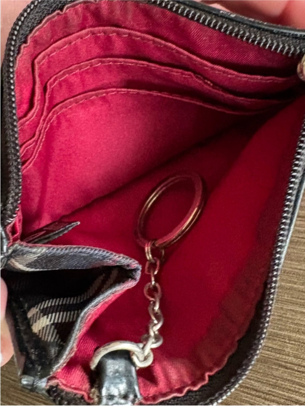 Coach Poppy Tartan Plaid Glam Tote + Cardholder (Red/Blue) 18713 - Picture 14 of 16